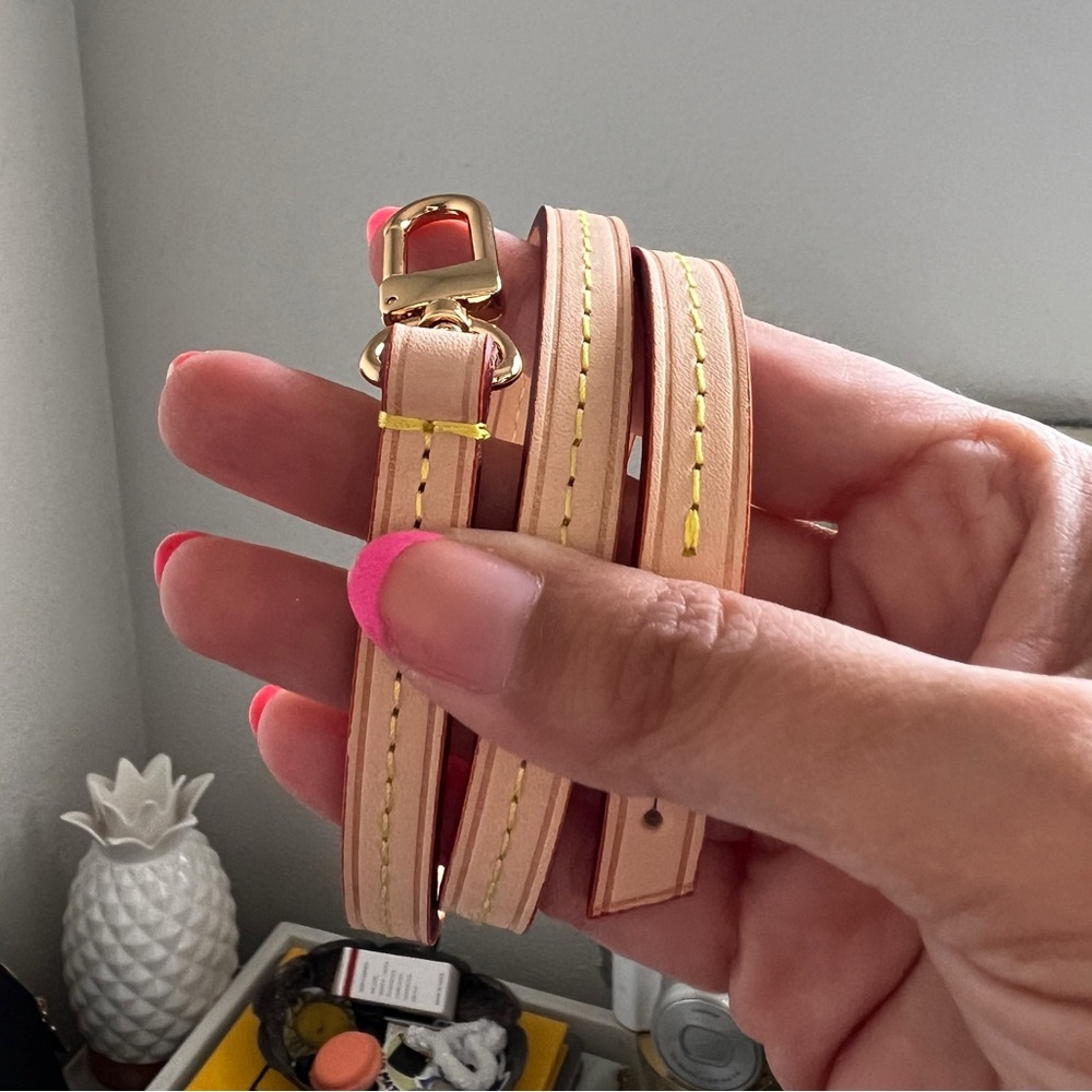 Single Buckle Genuine Vachetta Wristlet Strap Replacement/ Extension 21” Long